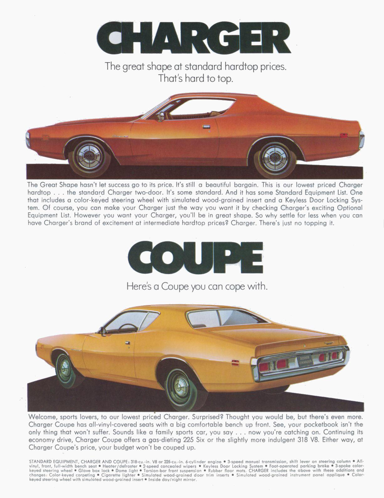 1971 Dodge Charger-Coronet Brochure Page 1